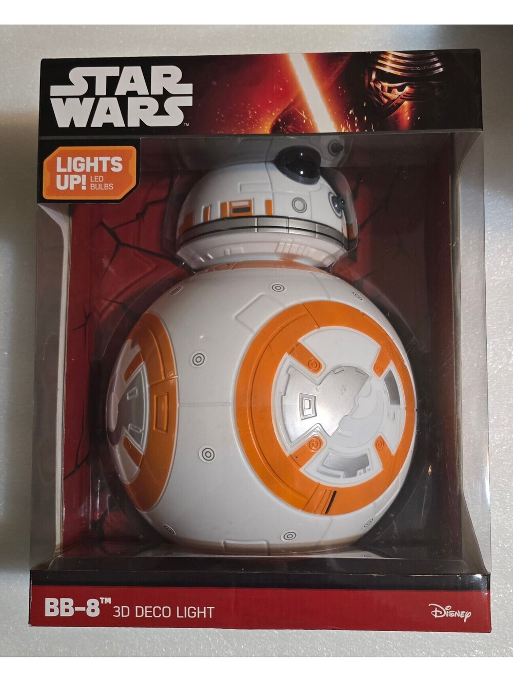 Disney Star Wars BB-8 Droid 3D Deco Light Up LED. New